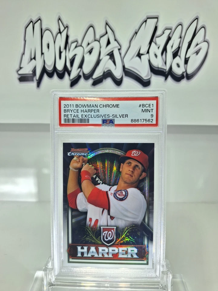 Bowman Chrome #BCE1 2011 Bryce Harper (novato) exclusivo al por menor "plateado" como nuevo 9 Foto 1 de 2