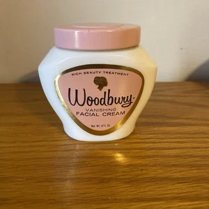 Vintage 1940’s Woodbury Vanishing Facial Cream Milk Glass Jar Full - Picture 1 of 6