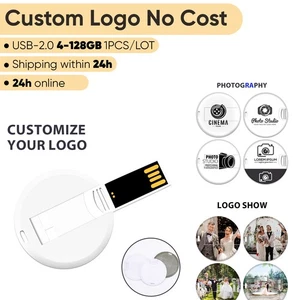 Tarjeta de plástico USB Flash Drive 128 GB libre personalizado logotipo memoria Stick 64 GB pen drive - Imagen 1 de 20