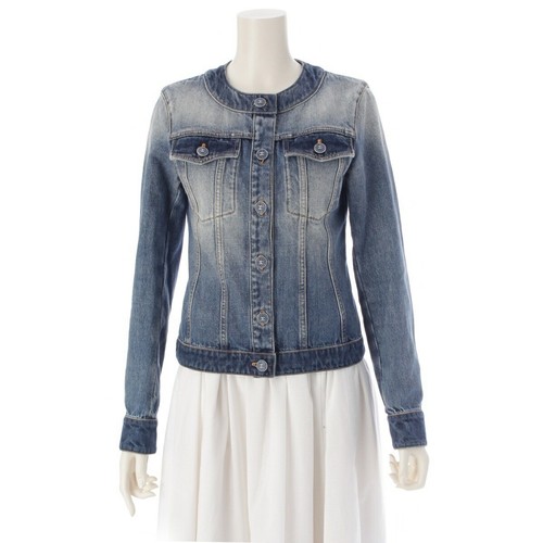 Giacca denim Chanel 24 25Aw senza colletto P78108 34 r5_0713