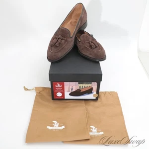 NIB The Armoury Made in England Hudson Jiro Last Brown Suede Tassel Loafers 6.5 - Picture 1 of 12