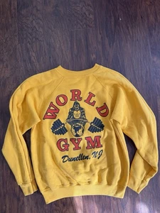 Vintage World Gym Sweatshirt Gelb Medium (Small) Herren Rare Golds Gym - Bild 1 von 4