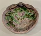 Weller Pottery 1920S Sabrinian Majolica Clam Shell Footed Soap Dish