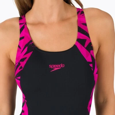 Speedo Women's Hyperboom Splice Muscleback Swimsuit Swimming Costume Black BNWT - Image 1 of 4