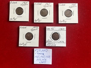 Finland 1965-1976 5 Pennia KM#45 5 Coin Lot - Picture 1 of 5