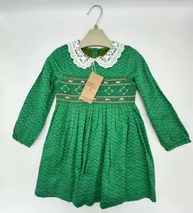 NÄCHSTE Mädchen bestickt Kleid Kragen Detailfutter 100 % Baumwolle - Alter 3-4 Jahre neu mit Etikett - Bild 1 von 4
