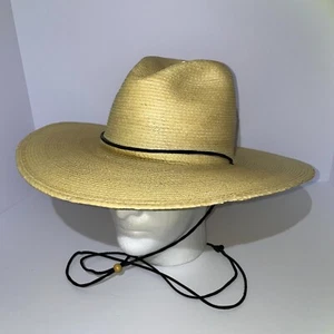Sun Body Sun Hat Size 7 Western Straw Wide Brim Palm Leaves Chinstrap Guatemala - Picture 1 of 6