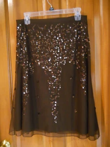 EUC Shear Shapewear Size Small Brown Skirt With Sequins, Shapewear Shorts Under - Picture 1 of 3