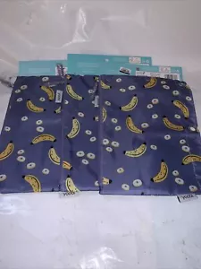 Yoobi Binder Zip Pencil Case + Coin Purse - Deep Periwinkle/Bananas Yoobi Lot 3 - Picture 1 of 2