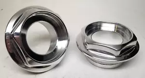Polished Billet Aluminum Hex Center Hub Caps for BBS RS RC -Large Thread -1/2 Ht - Picture 1 of 15