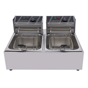 Friteuse Fritteuse Frit?se Edelstahl Gastro Profi 2x6L Elektro Fettbackger?t - Bild 1 von 13