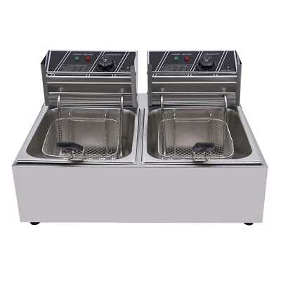 Deep Fryer Deep Fryer Deep Fryer?se Stainless Steel Gastronomic Professional 2x6L Electric Fat Maker?t DE - Image 1 of 4