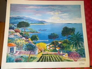 Seriolitografía original firmada por Jean Claude Picot dos mujeres Au Jardín A Theoule - Imagen 1 de 10