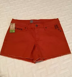 Pantalones Cortos Mossimo Premium Denim Mujer Naranja Tachonado Corte Talla 4 Ajuste 3 Nuevos con Etiquetas - Imagen 1 de 7