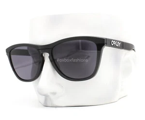 Oakley Frogskins Sunglasses OO9284-1155 Matte & Gloss Black Prizm Gray w/Pouch - Picture 1 of 10