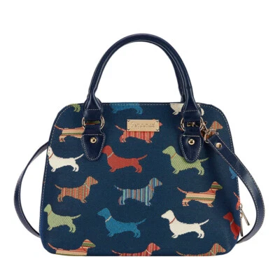 Signare Tapestry Hand Shoulder Crossbody Bag For Woman Dachshund Dog Design - Image 1 of 4