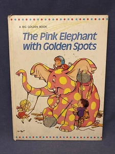 The Pink Elephant with Golden Spots Big Golden Book 1971 Phillipe Fix - Imagen 1 de 9