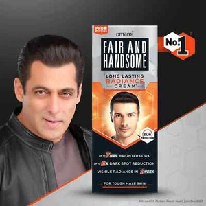 Emami Fair and Handsome Radiance Fairness Cream 2X Spot Reduction For Men 60 gm - Picture 1 of 12