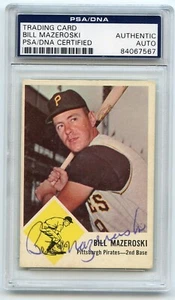 BILL MAZEROSKI Vintage Signed 1963 Fleer # 59 Pirates HOF PSADNA Encapsulated B - Picture 1 of 1