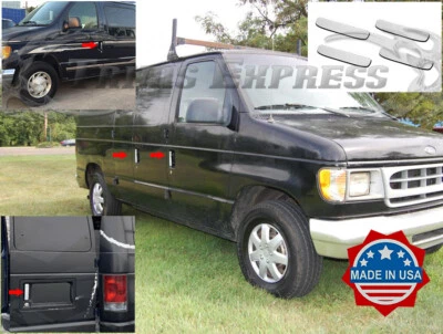 Ajuste: Ford Econoline 1993-2002 furgoneta manija puerta cubierta acento pegatina acero inoxidable 4P Foto 1 de 3