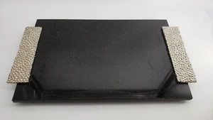 Michael Aram Granit Marble Cheese Board Pebbled Metal Handles - Picture 1 of 5