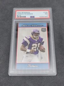 2007 Bowman Adrian Peterson Rookie Blue /500 PSA 7 Minnesota Vikings