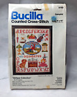 Kit échantillonneur de point de croix vintage compté Bucilla collection antique 11x14