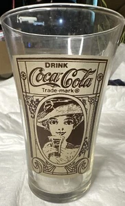 7 Coca Cola Collectible ARCHIVE Reproduction 1900 Brown/Clear 16oz Glass Tumbler - Picture 1 of 2