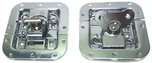 (2) Zwei verchromte mittlere Schmetterlingsriegel (geteilte Schale) für ATA Road Cases - Bild 1 von 5