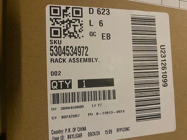 Electrolux / Frigidaire 洗碗机 机架总成 5304534972 (NEW) — 第 1/1 张图片