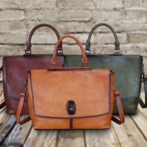 Genuine Leather Satchel Purses Handbags for Women Large Capacity Shoulder Bags - Picture 1 of 12