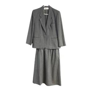 Vintage EVAN PICONE Womens Blazer & Skirt Set, 100% Wool, Gray Size 8-10, USA - Picture 1 of 12