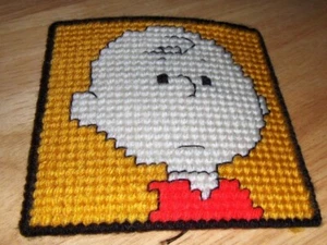 NEW completed plastic canvas magnet - Charlie Brown (gold) - Picture 1 of 1