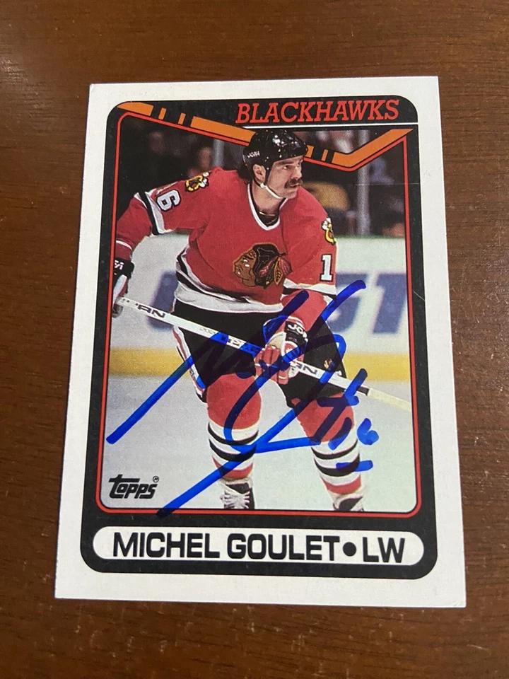 1990-91 Topps Michel Goulet Autographed Chicago Blackhawks - Image 1 of 2