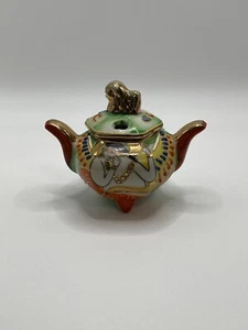 Vintage japanische Satsuma Porzellan Miniatur Räuchergefäß, handbemalt - Bild 1 von 6
