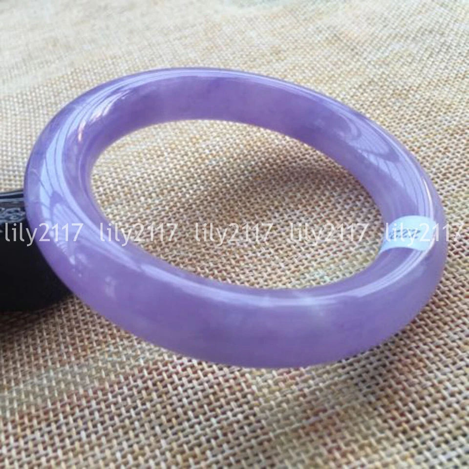 Pulseira de pedra preciosa jadeíta lavanda muito natural 54-64 mm joia - Imagem 1 de 3