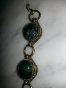 alt Armband Armreif mit runden geschliffenen Steinen rustikal retro Mittelalter - Bild 1 von 3