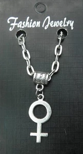 Collar colgante símbolo signo femenino 20" 24" pulgadas Venus encanto feminismo feminista - Imagen 1 de 5