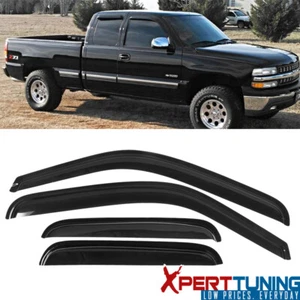 Fits 99-06 Chevy Silverado GMC Sierra Extended Cab Window Visors 4Pc Acrylic - Picture 1 of 7