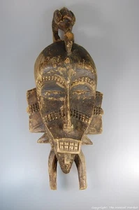 Kpelie Cultural African Tribal Mask – Senufo Ivory Coast – Bird, Dance - 20" - Picture 1 of 11