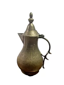 Arabische Mamluken islamische Schrift Messing schwer verziert Deckeltopf 7,5" hoch schwer 1 Pfund + - Bild 1 von 14