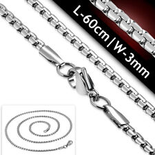 61cm / 24inch x 3mm Flat Fancy Link Stainless Steel Chain Necklace