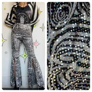 Vintage 90s does 70s | Psychedelic Groovy Costume Disco Bellbottoms | Size M - Picture 1 of 2
