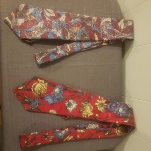 Town Craft Men's Necktie Tie Polyester Made in USA Red Floral 2 Pack - Picture 1 of 7
