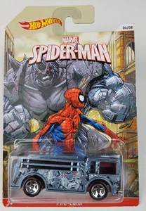 Hot Wheels 2014 Spider-Man 6/8 • Fire Eater • Metalflake Steel Blue Diecast - Picture 1 of 3