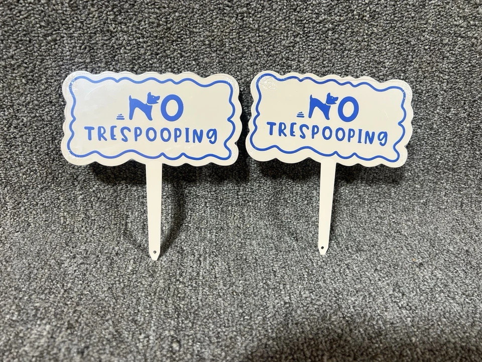 2 Target Bullseye Playground Metal Jardín Césped Patio Letrero Estaca "Sin Trespooping" Foto 1 de 1