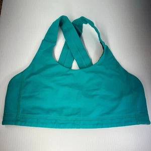 Lululemon Size 8 Cross Back Sports Bra Green Medium M - Picture 1 of 9