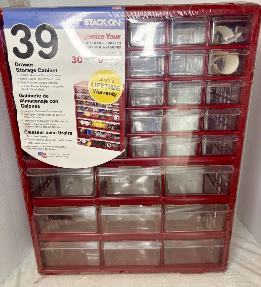 NEW Stack-On Hardware & Craft Storage Cabinet 39 Drawer Organizer Made In USA - Image 1 of 4
