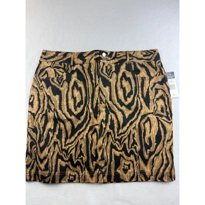 Falda Chaps Talla 16 Marrón Negro Estampado Tigre Mini Viaje Moderno Foto 1 de 4