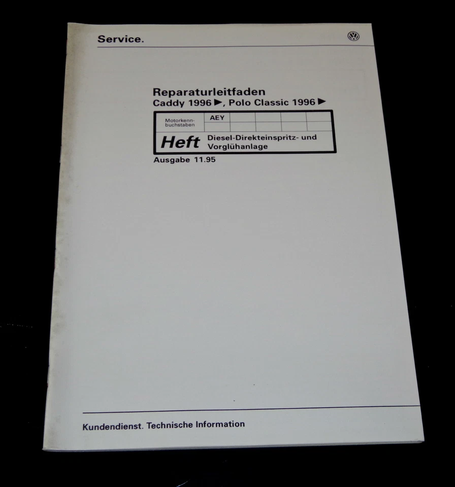 Manual de Taller VW Caddy + Polo Classic Diesel Directo Inyección antes Recocido - Imagen 1 de 1
